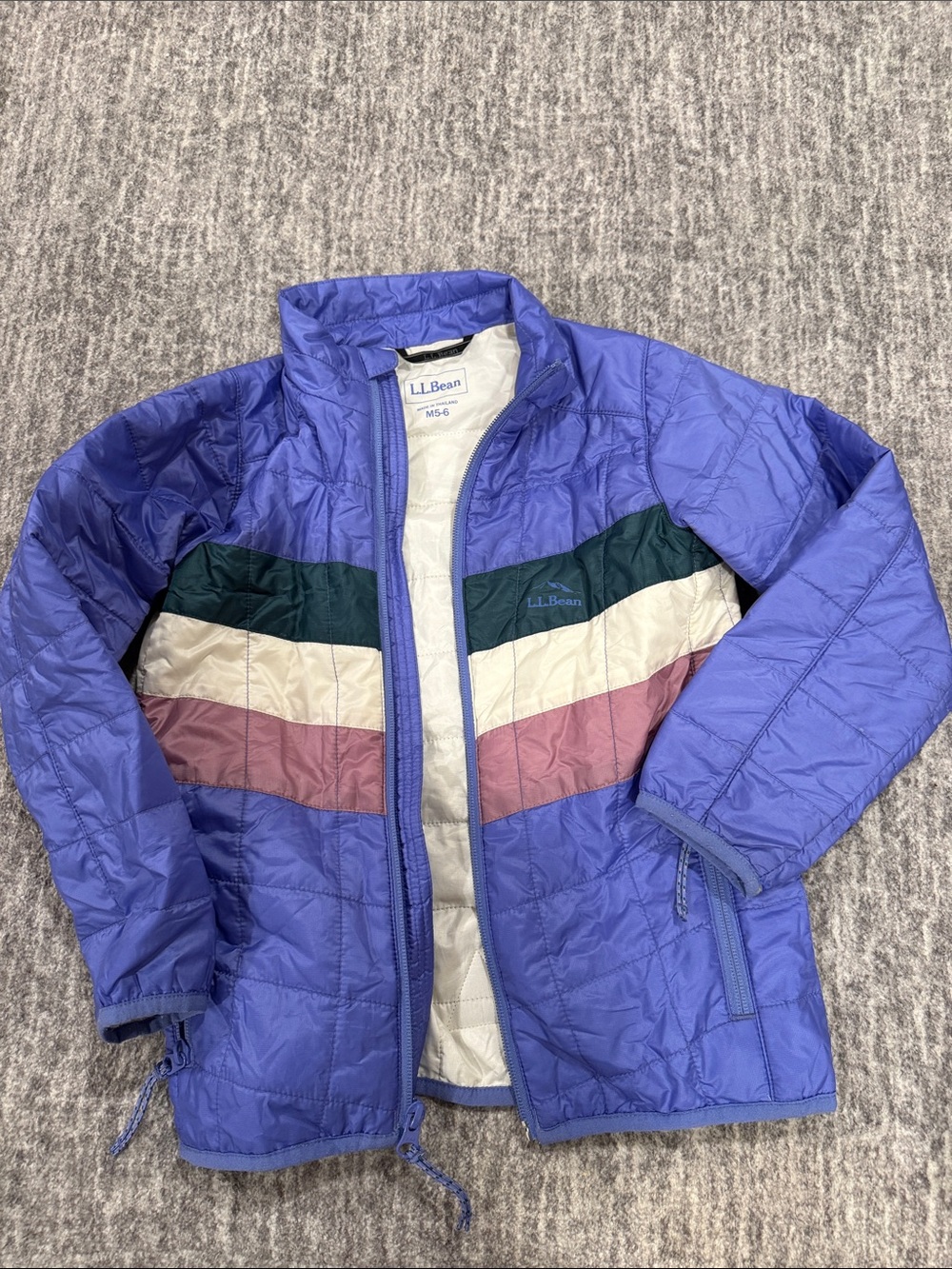 L.L. Bean Girls' Purple Colorblock Puffer Jacket size 5-6